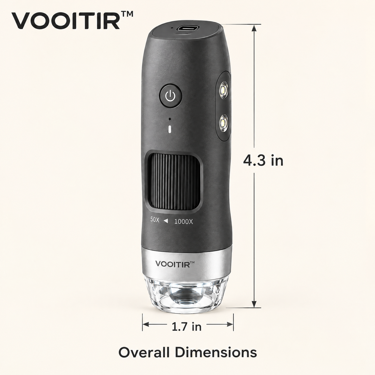 VOOITIR™ Atlas Mini Digital Microscope dimensions image