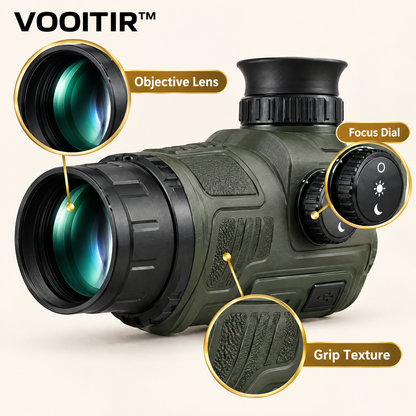 VOOITIR™ NightScope Digital Monocular optical and grip details