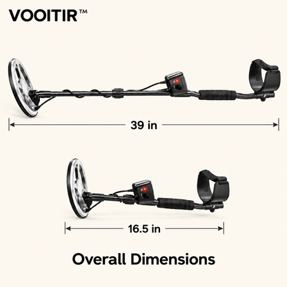 VOOITIR™ TerraScan Mini Metal Detector overall dimensions