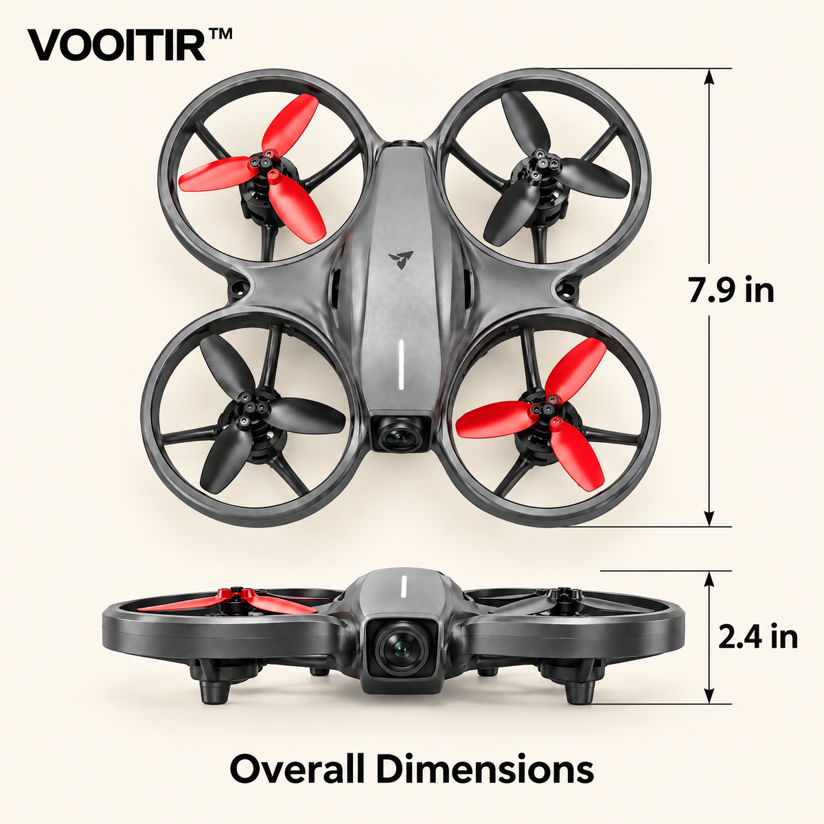 VOOITIR™ AeroFlip Stunt Drone dimensions image