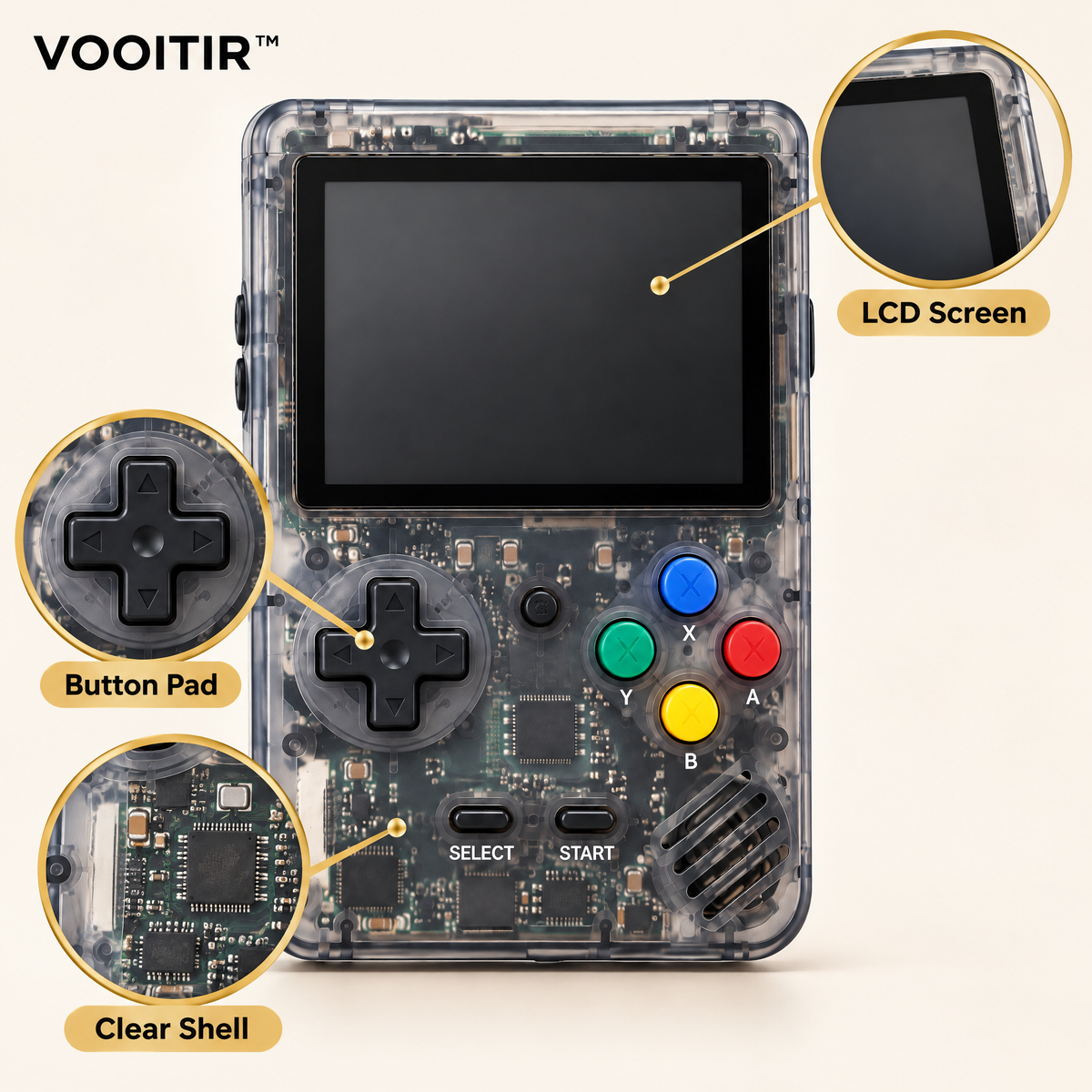 VOOITIR™ PixelArc Retro Game Console feature details