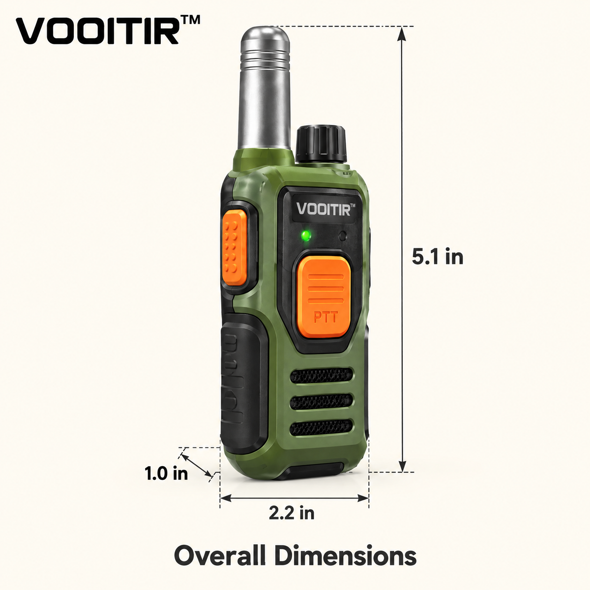 VOOITIR™ EchoLink Adventure Radios dimensions