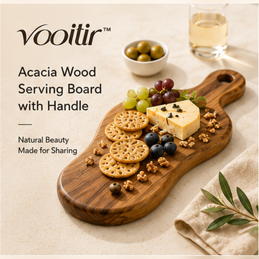 𝒗𝒐𝒐𝒊𝒕𝒊𝒓 acacia wood serving board with cheese, crackers, grapes, and nuts
